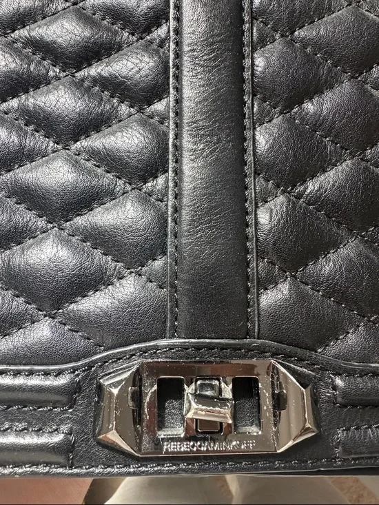 Rebecca Minkoff Black Quilted Leather Chain Shoulder Bag - Picture 7 of 7